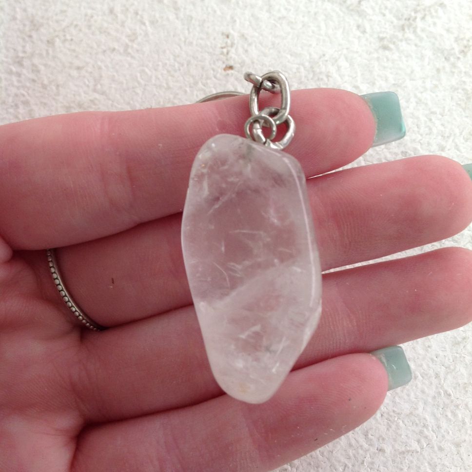 Tumbled Key Chain - Clear Quartz Tumbled Key Chain - Clear Quartz